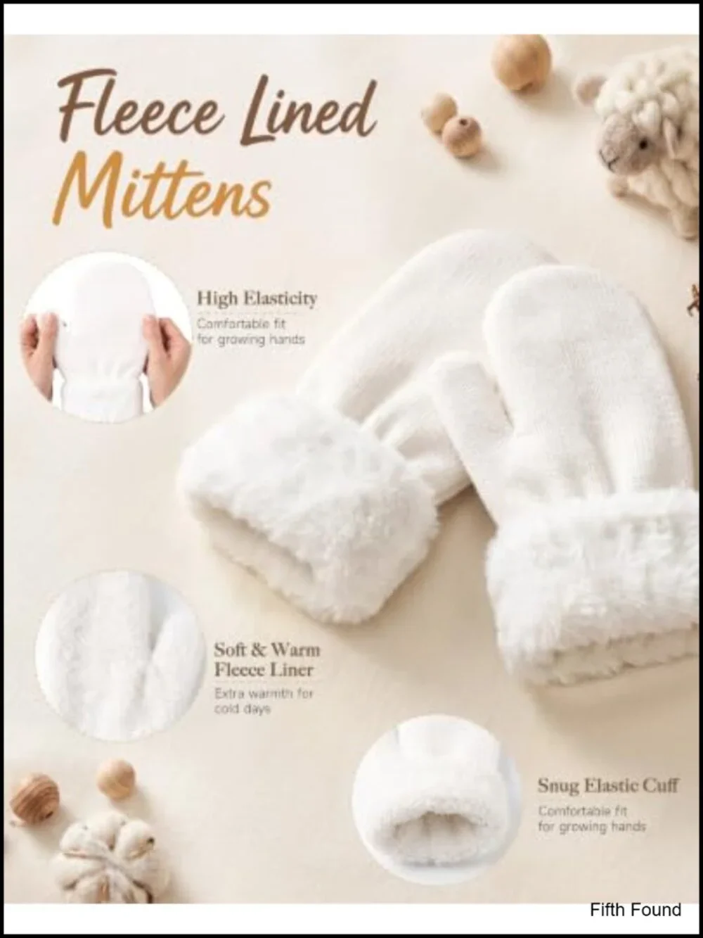 Toddler Kids Winter Beanie Mittens Scarf Set Fleece Lined Knit 3 Pc